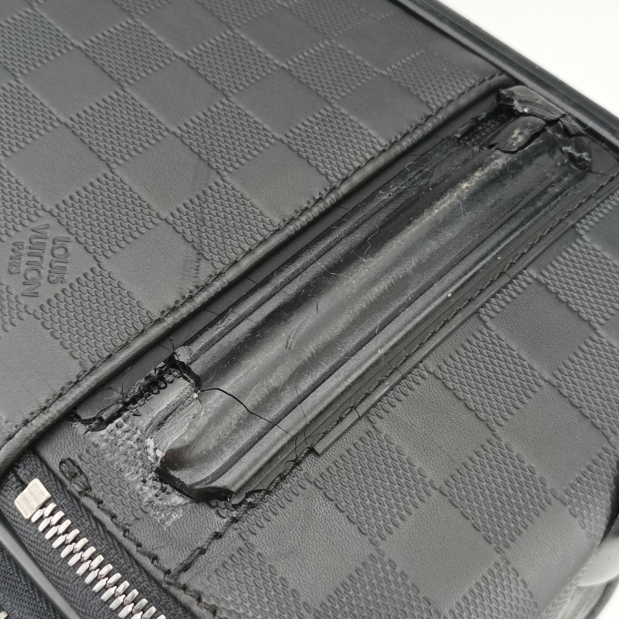 Pre-owned Louis Vuitton Pegase55 Case Matte Black Damier Infini N41231 suitcase | stylenewstar