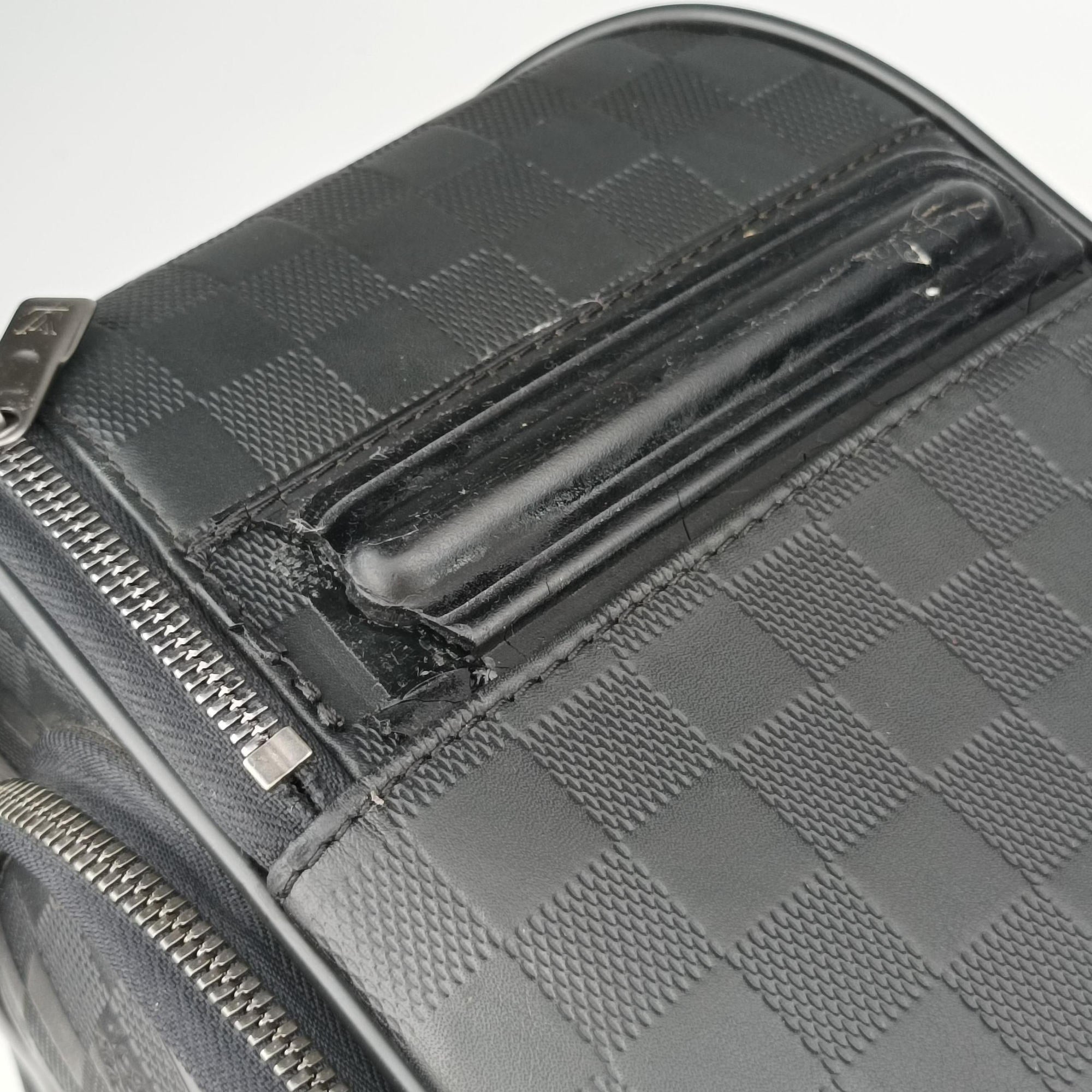 Pre-owned Louis Vuitton Pegase55 Case Matte Black Damier Infini N41231 suitcase | stylenewstar