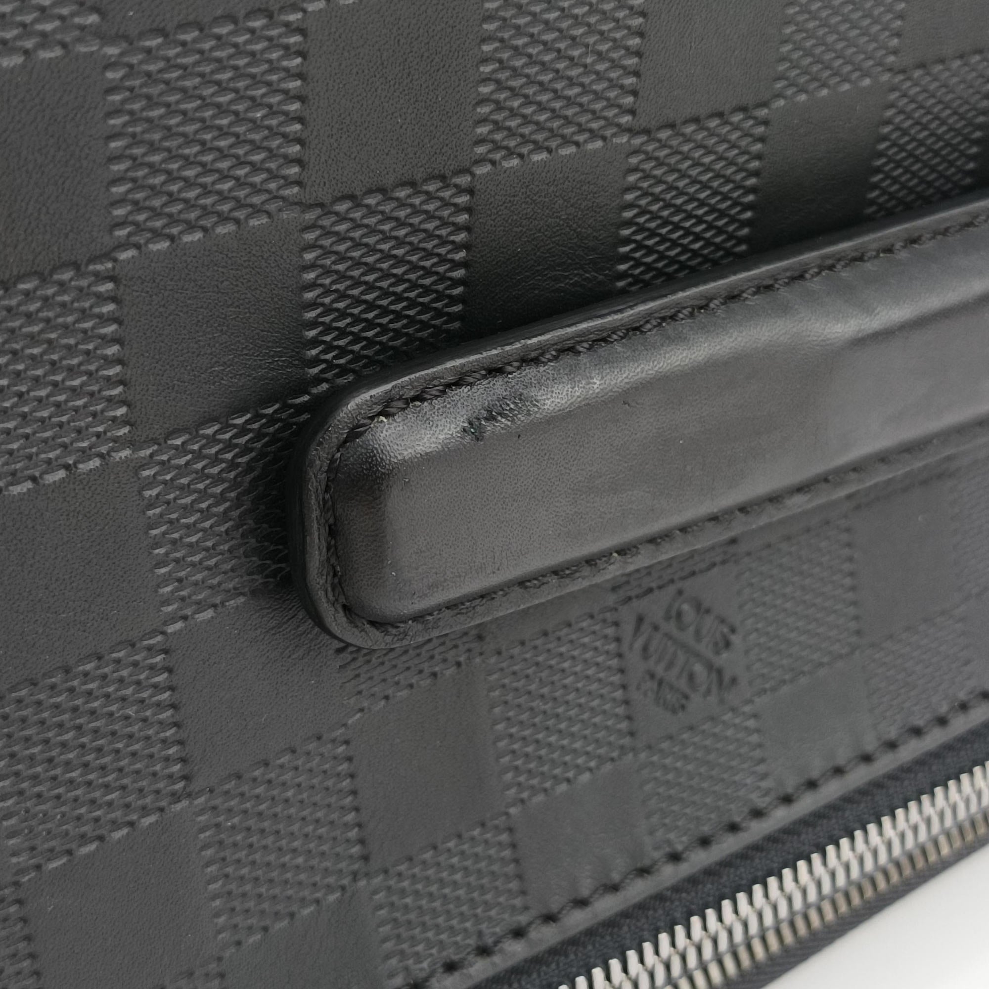 Pre-owned Louis Vuitton Pegase55 Case Matte Black Damier Infini N41231 suitcase | stylenewstar