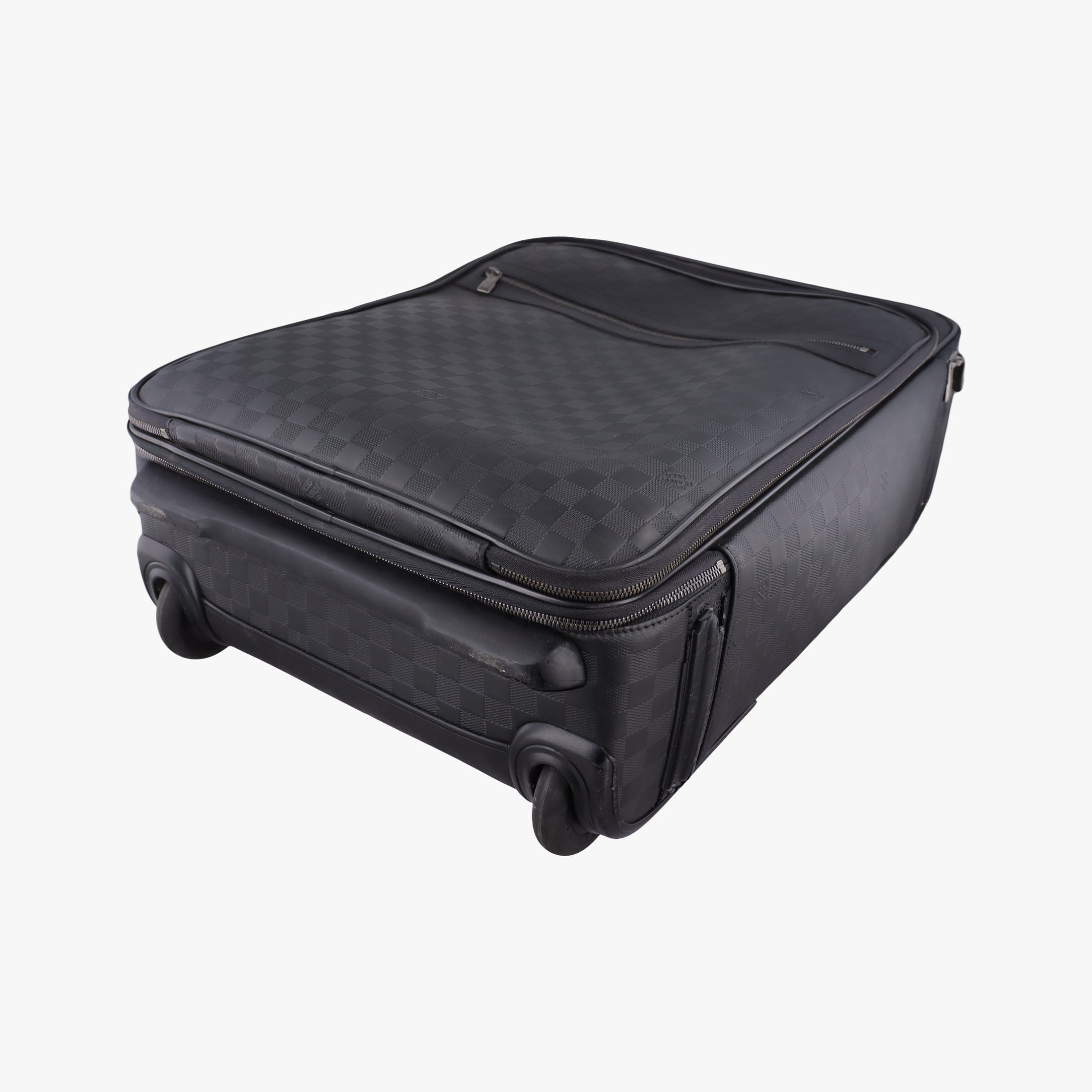 Pre-owned Louis Vuitton Pegase55 Case Matte Black Damier Infini N41231 suitcase | stylenewstar