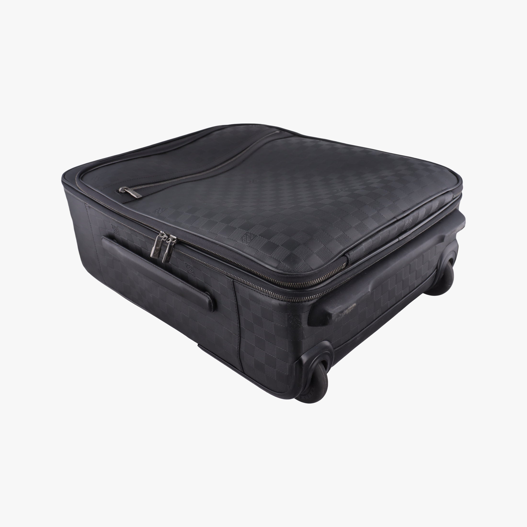 Pre-owned Louis Vuitton Pegase55 Case Matte Black Damier Infini N41231 suitcase | stylenewstar
