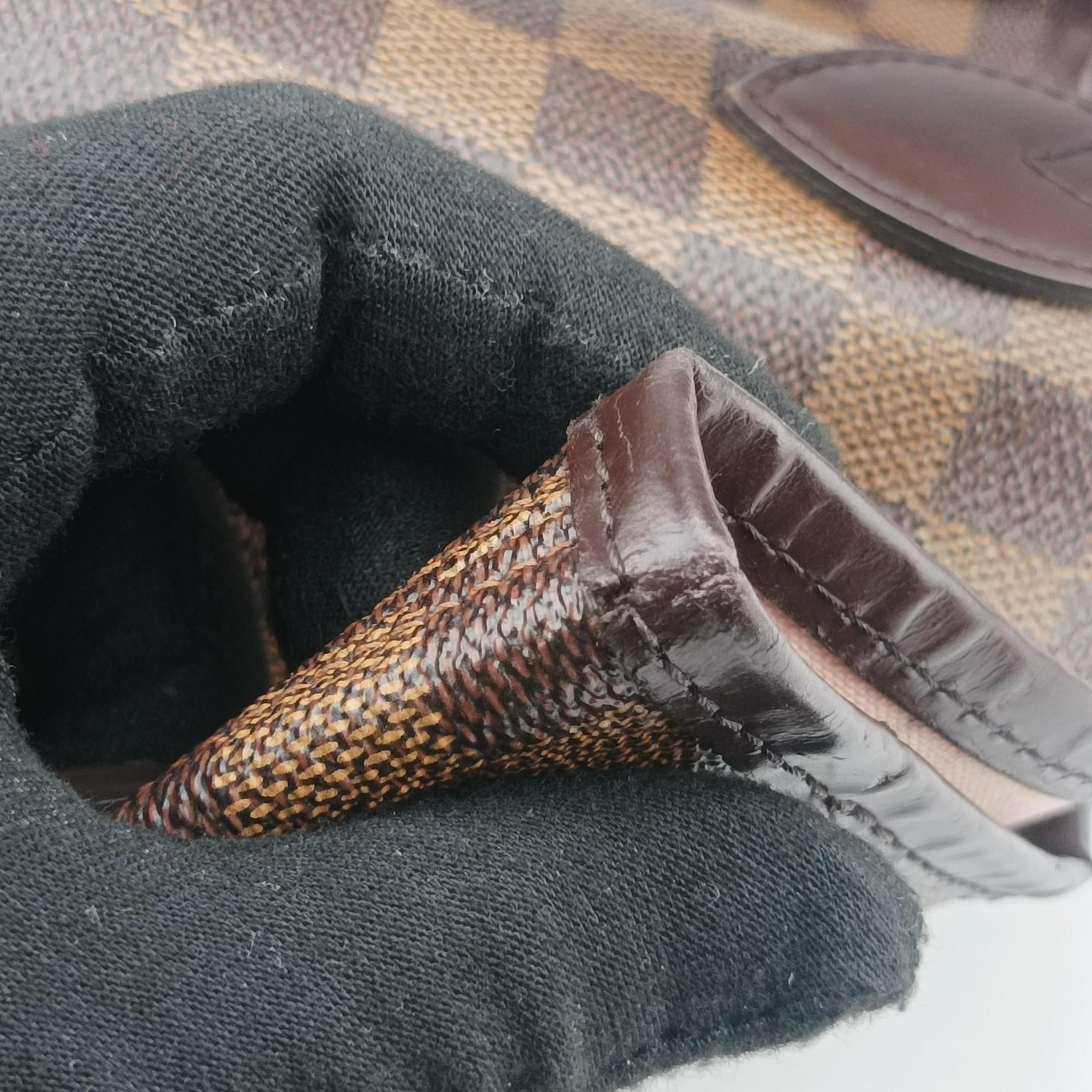 Pre-owned Louis Vuitton NEVERFULL MM EBENE Damier Canvas N51105 handbag | stylenewstar