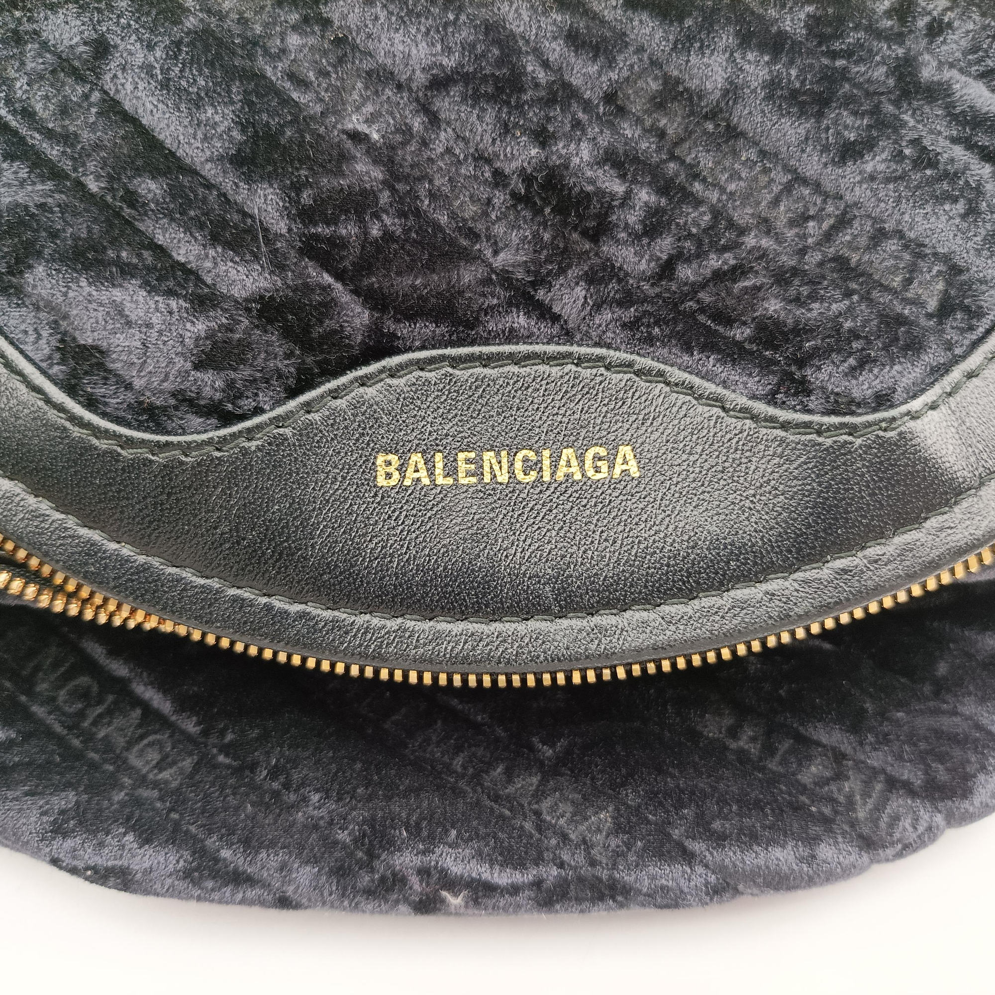 Secondhand Balenciaga Souvenir XS Black Jacquard Velvet  bum bag/waist bag | stylenewstar