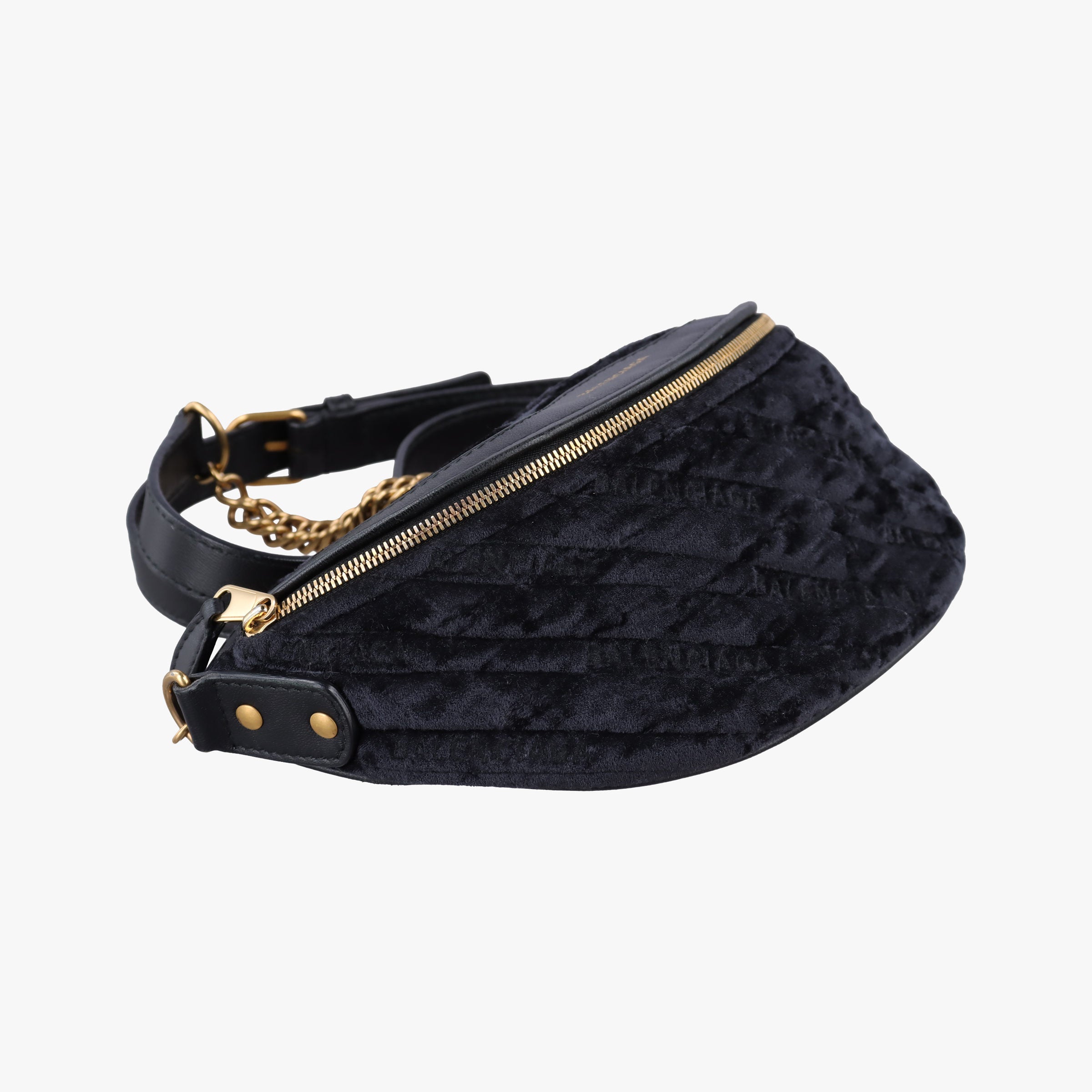 Secondhand Balenciaga Souvenir XS Black Jacquard Velvet  bum bag/waist bag | stylenewstar
