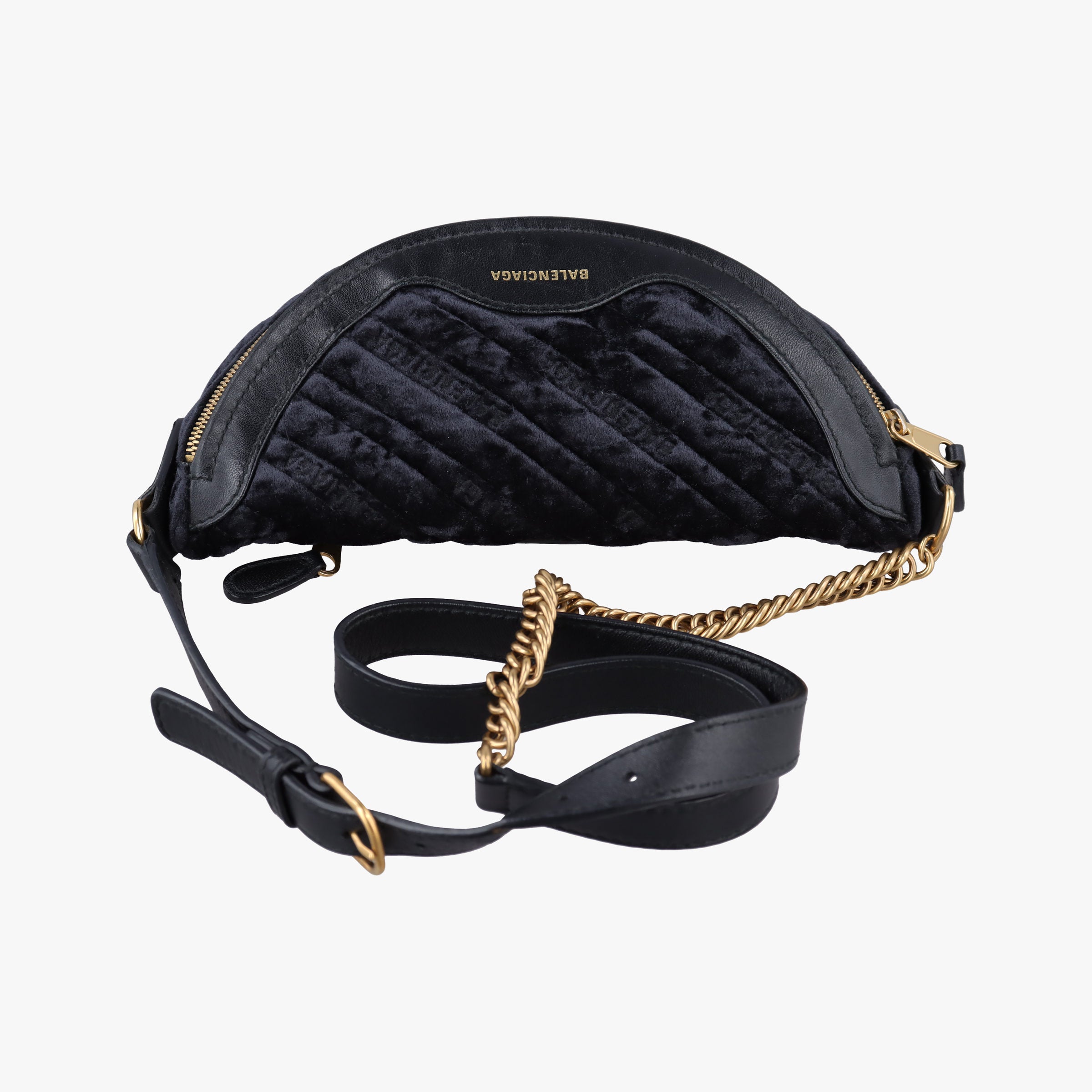 Secondhand Balenciaga Souvenir XS Black Jacquard Velvet  bum bag/waist bag | stylenewstar
