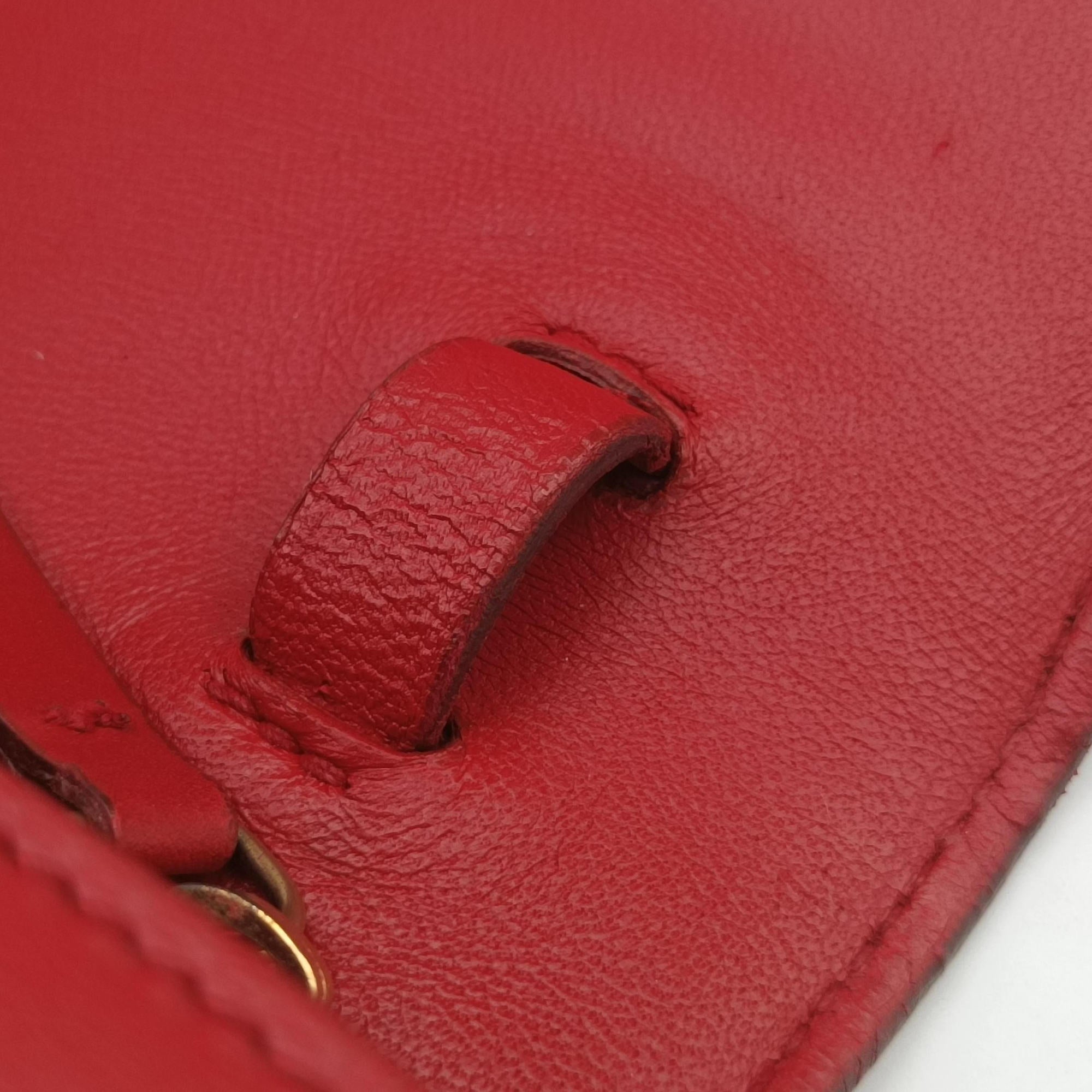 Pre-owned Celine Classic Box Red Leather  shoulderbag | stylenewstar