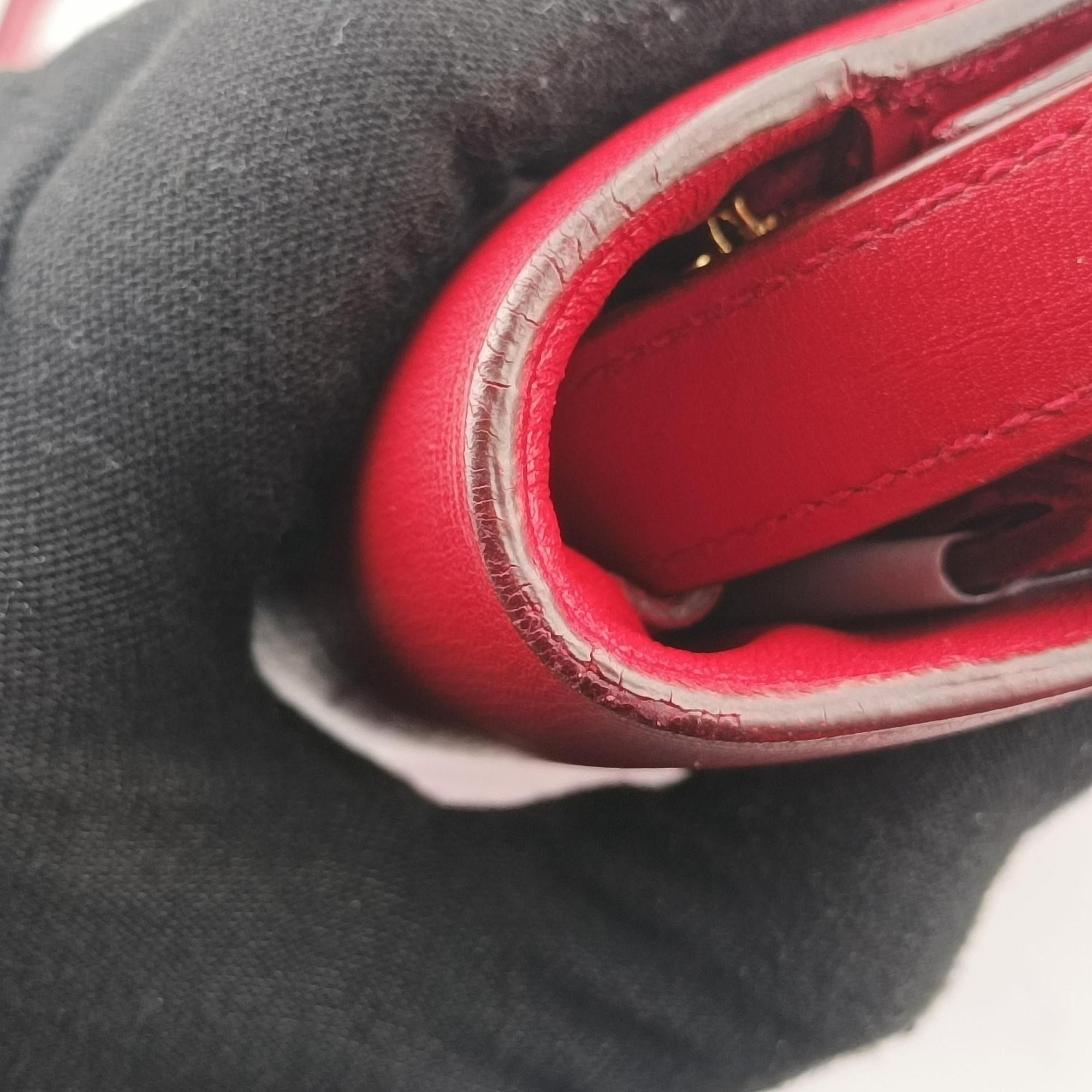 Pre-owned Celine Classic Box Red Leather  shoulderbag | stylenewstar