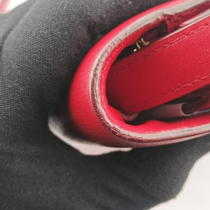 Pre-owned Celine Classic Box Red Leather  shoulderbag | stylenewstar