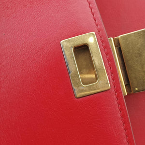 Pre-owned Celine Classic Box Red Leather  shoulderbag | stylenewstar