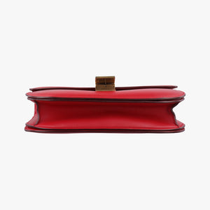 Pre-owned Celine Classic Box Red Leather  shoulderbag | stylenewstar