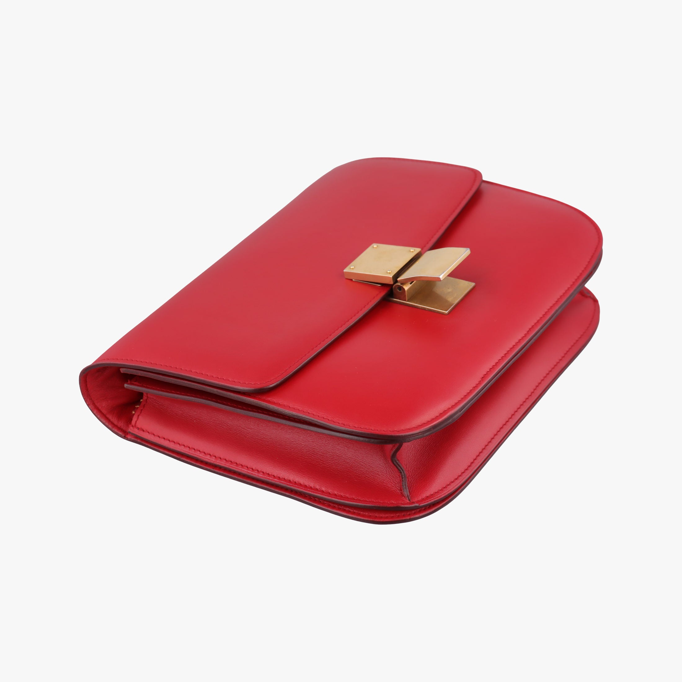 Pre-owned Celine Classic Box Red Leather  shoulderbag | stylenewstar