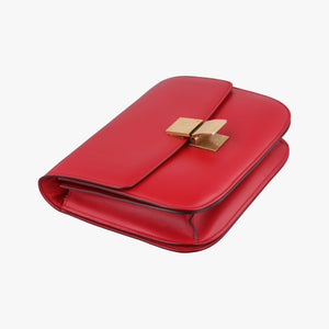 Pre-owned Celine Classic Box Red Leather  shoulderbag | stylenewstar