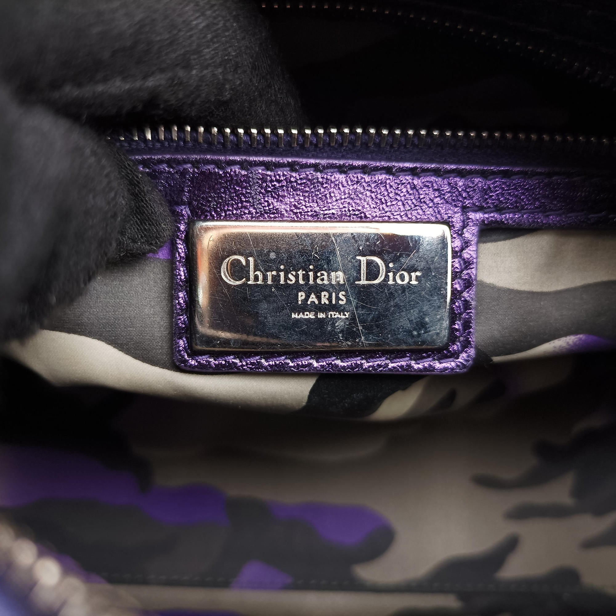 Pre-owned Christian Dior Lady Dior Purple×Orange×Brown Lambskin  shoulderbag | stylenewstar