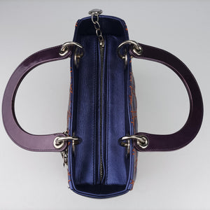 Pre-owned Christian Dior Lady Dior Purple×Orange×Brown Lambskin  shoulderbag | stylenewstar
