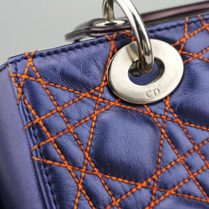 Pre-owned Christian Dior Lady Dior Purple×Orange×Brown Lambskin  shoulderbag | stylenewstar
