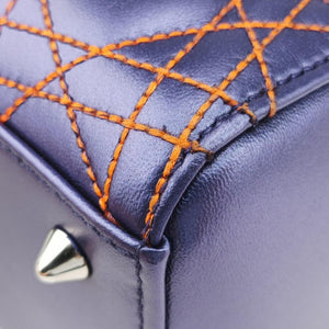 Pre-owned Christian Dior Lady Dior Purple×Orange×Brown Lambskin  shoulderbag | stylenewstar