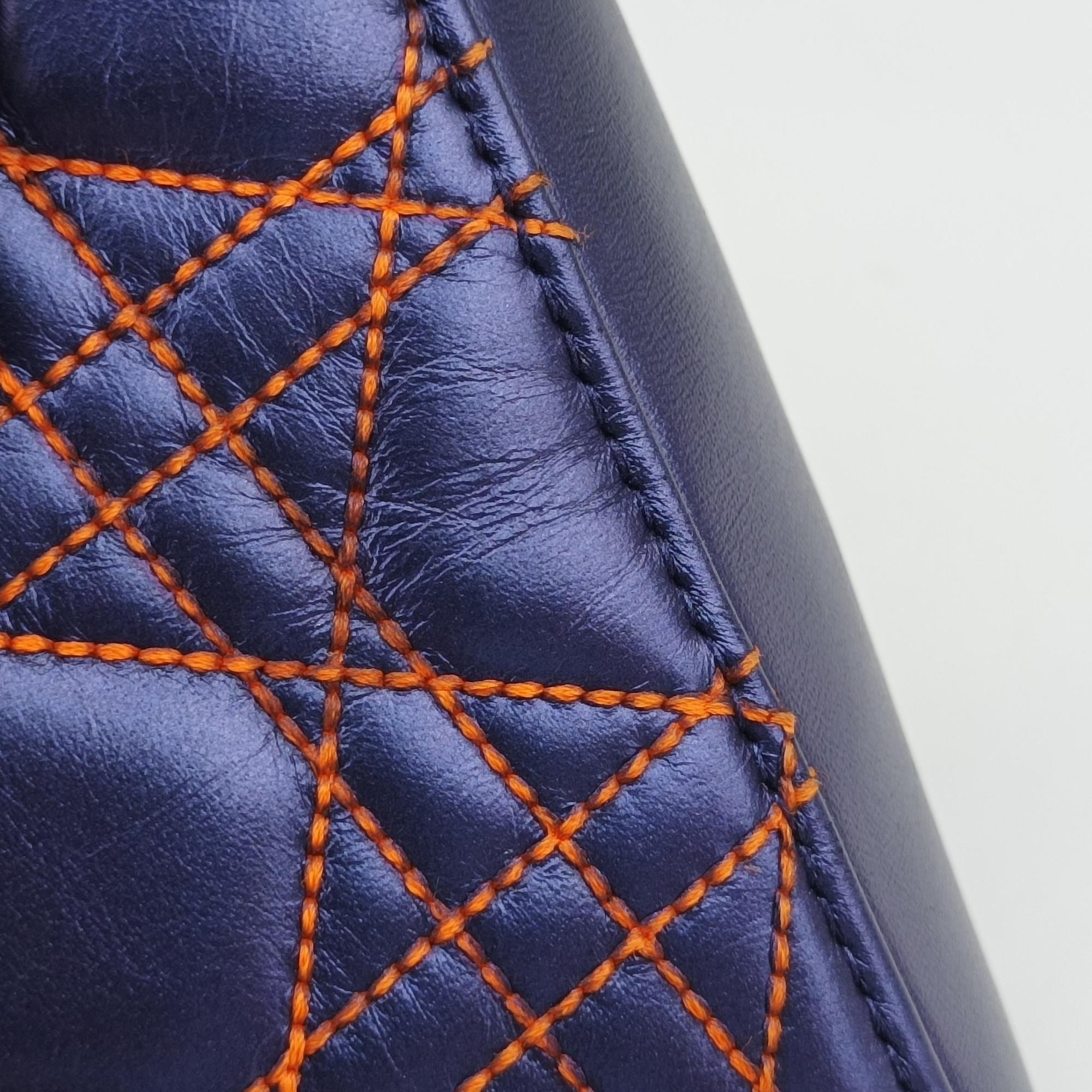 Pre-owned Christian Dior Lady Dior Purple×Orange×Brown Lambskin  shoulderbag | stylenewstar