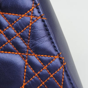Pre-owned Christian Dior Lady Dior Purple×Orange×Brown Lambskin  shoulderbag | stylenewstar
