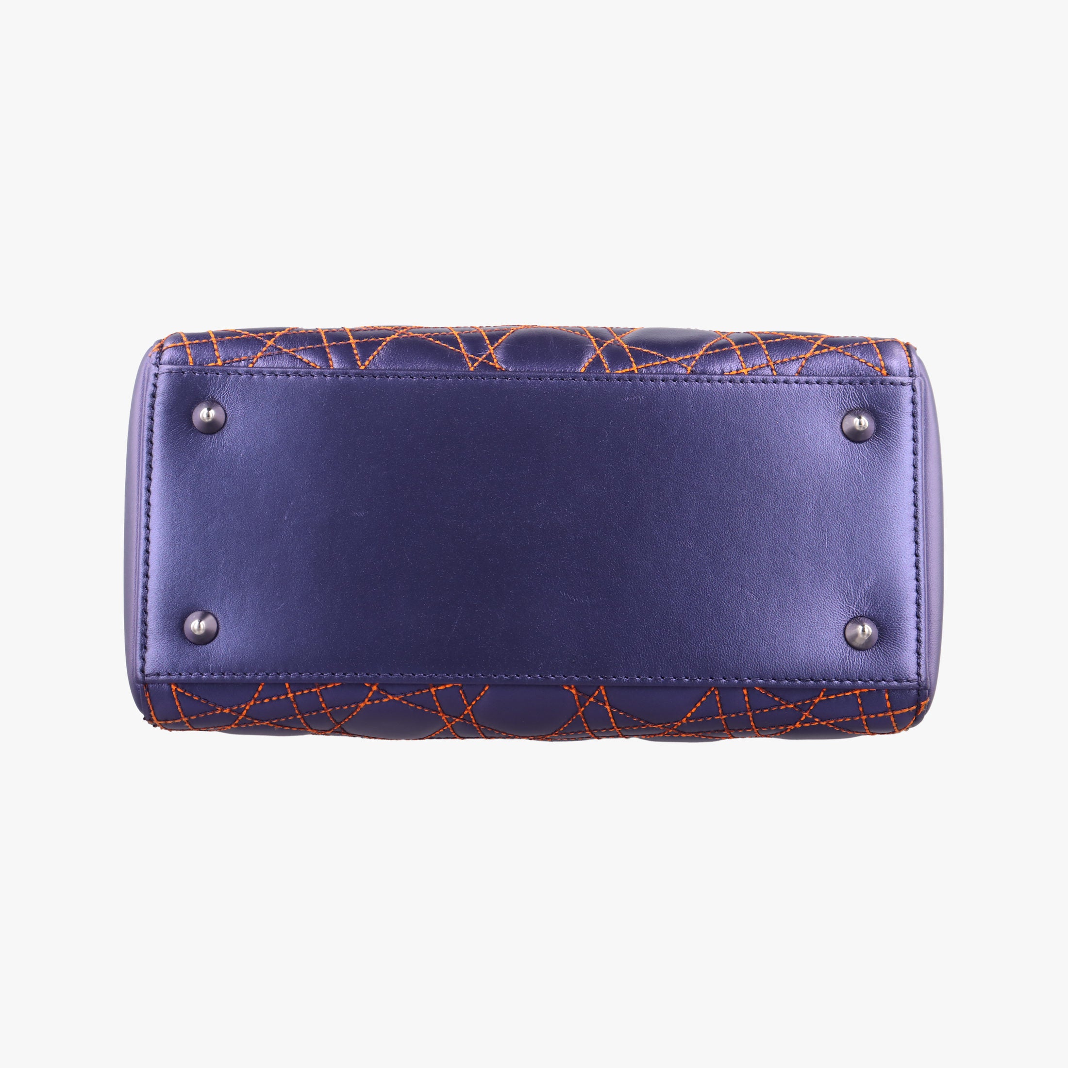 Pre-owned Christian Dior Lady Dior Purple×Orange×Brown Lambskin  shoulderbag | stylenewstar
