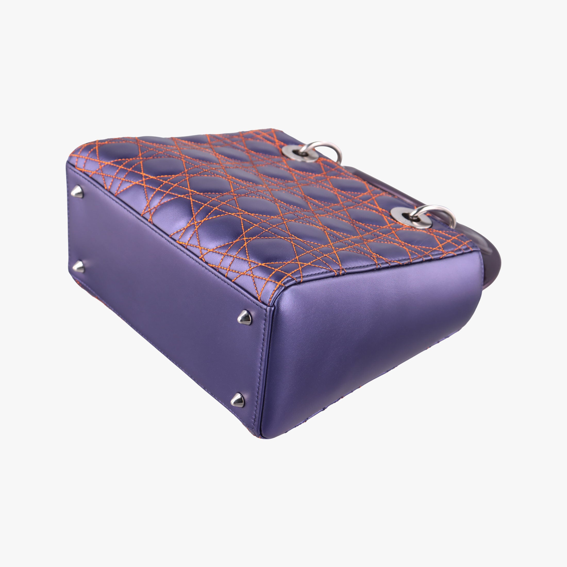 Pre-owned Christian Dior Lady Dior Purple×Orange×Brown Lambskin  shoulderbag | stylenewstar