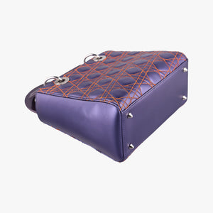 Pre-owned Christian Dior Lady Dior Purple×Orange×Brown Lambskin  shoulderbag | stylenewstar