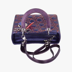 Pre-owned Christian Dior Lady Dior Purple×Orange×Brown Lambskin  shoulderbag | stylenewstar