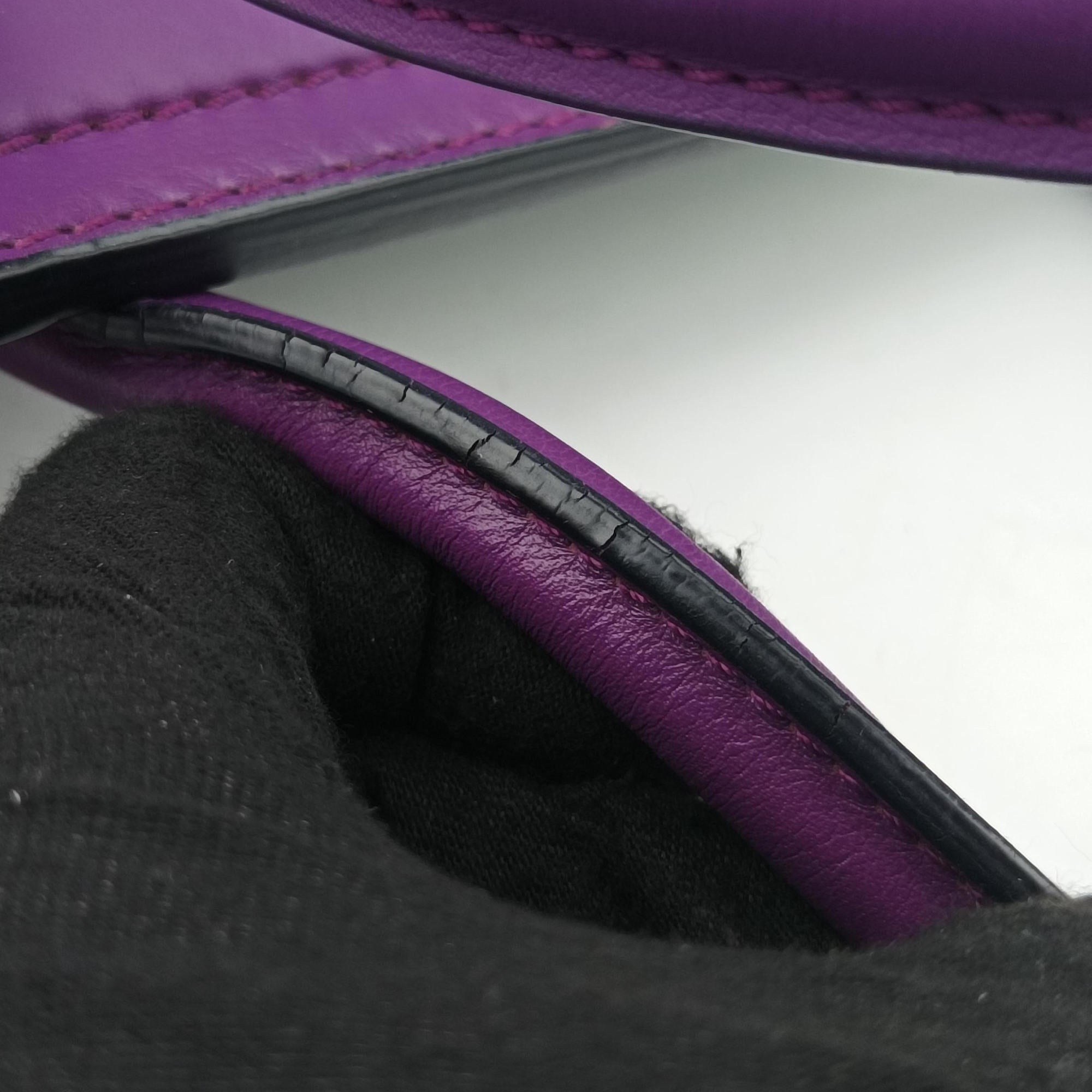 Vintage VERSACE Palazzo Empire Green×Navy×Purple Leather  handbag | stylenewstar