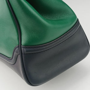 Vintage VERSACE Palazzo Empire Green×Navy×Purple Leather  handbag | stylenewstar