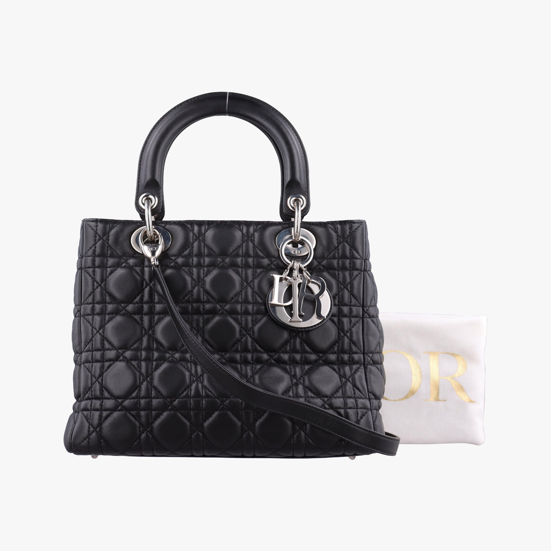 Secondhand Christian Dior Lady Dior Black lambskin  shoulderbag | stylenewstar