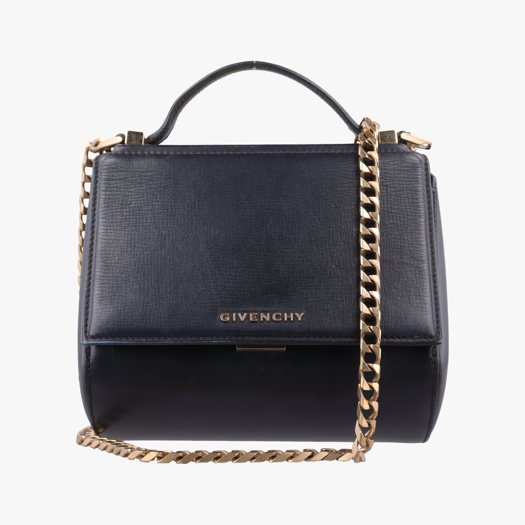 Pre-owned Givenchy Pandora Box Black Leather  shoulderbag | stylenewstar