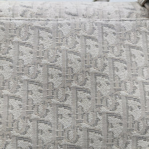 Pre-owned Christian Dior Saddle White Jacquard × Leather  shoulderbag | stylenewstar