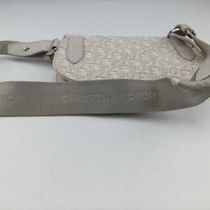 Pre-owned Christian Dior Saddle White Jacquard × Leather  shoulderbag | stylenewstar