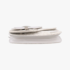 Pre-owned Christian Dior Saddle White Jacquard × Leather  shoulderbag | stylenewstar