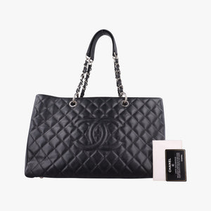 Pre-owned Chanel Matelasse Cocomark GST Black Caviar Leather A66865 shoulderbag | stylenewstar