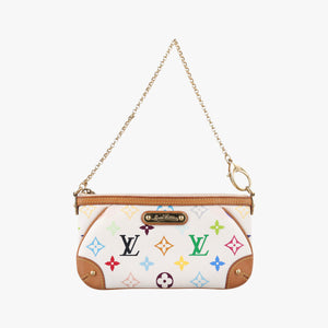Pre-owned Louis Vuitton Pochette Mira MM Pouch white Monogram Multicolor M60096 handbag | stylenewstar