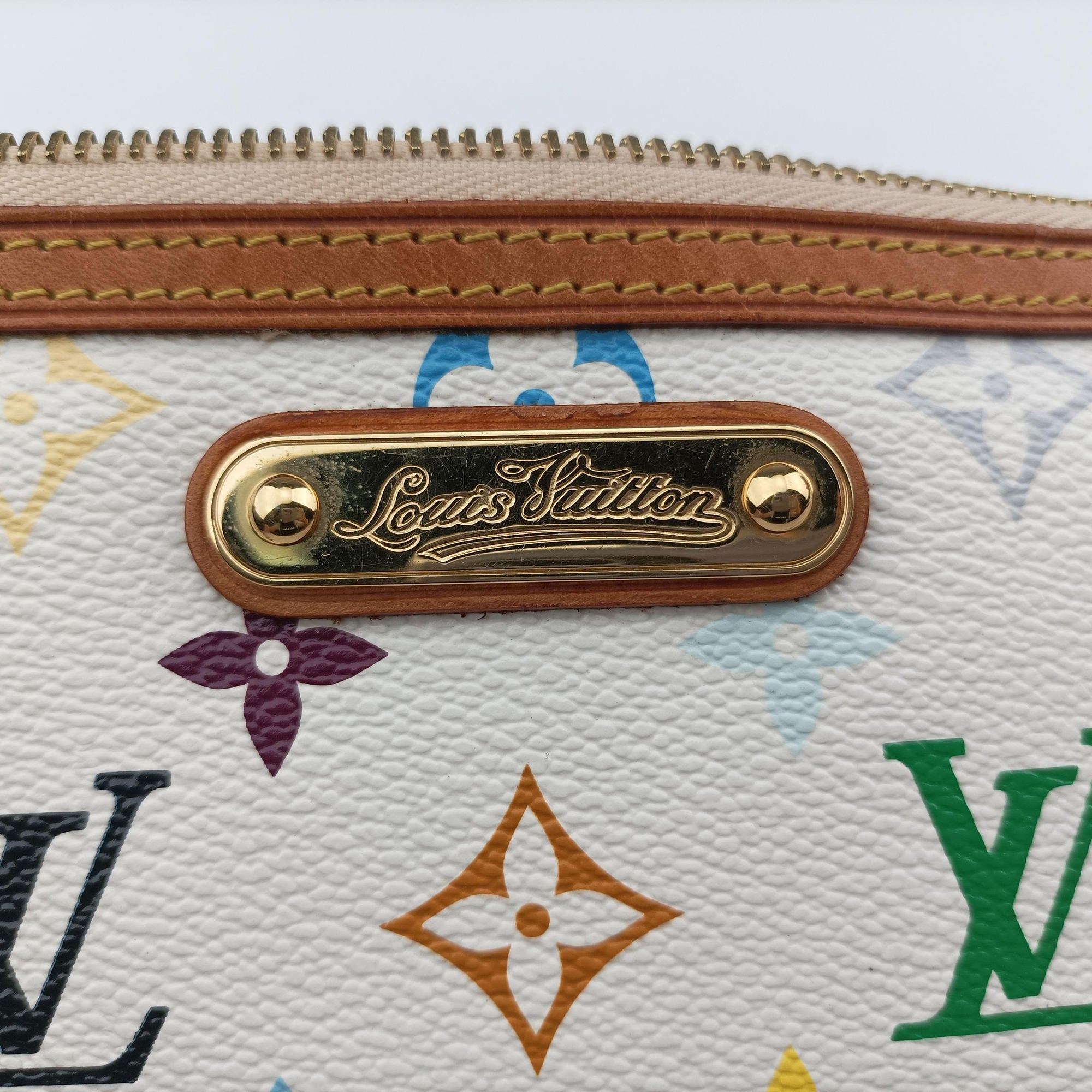 Pre-owned Louis Vuitton Pochette Mira MM Pouch white Monogram Multicolor M60096 handbag | stylenewstar