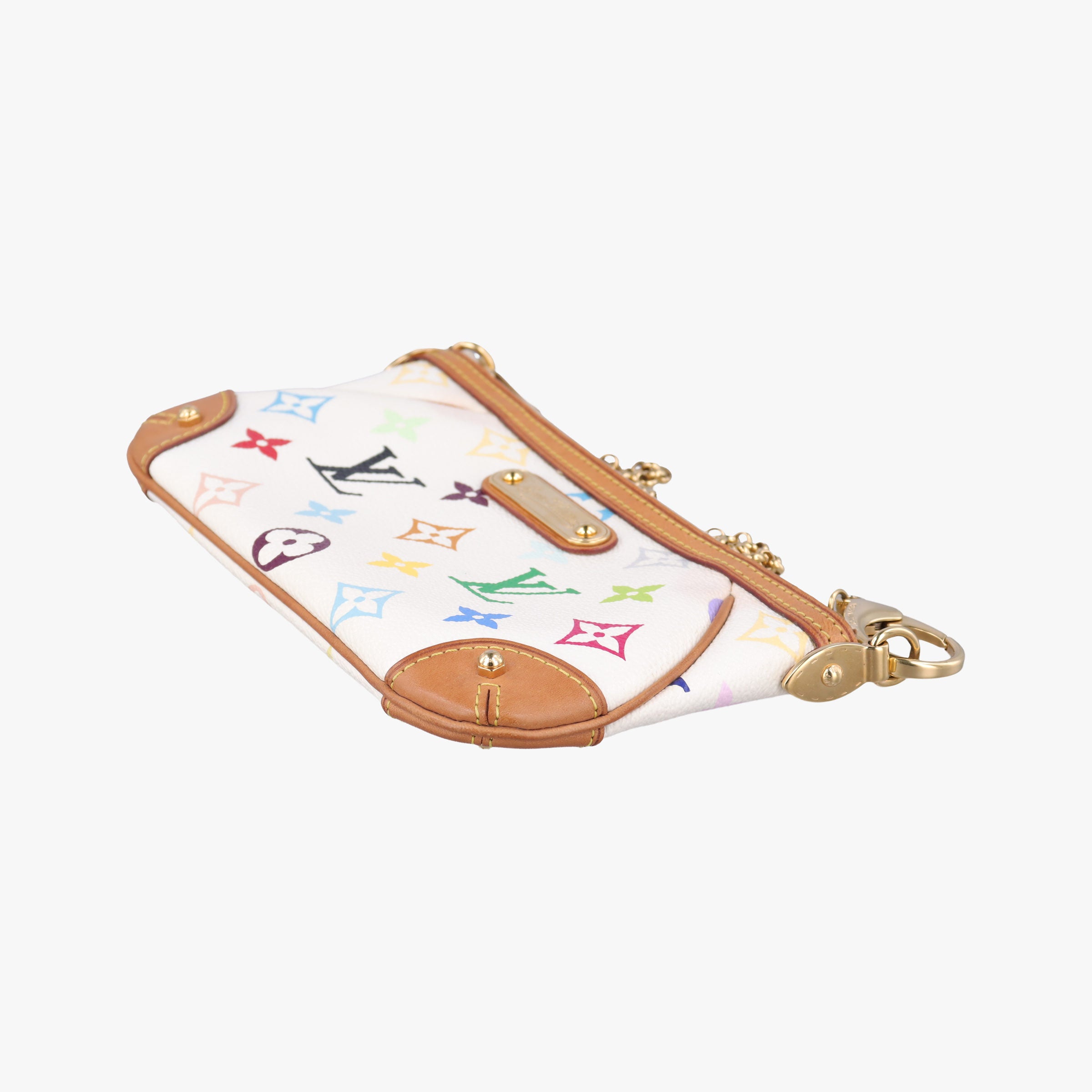 Pre-owned Louis Vuitton Pochette Mira MM Pouch white Monogram Multicolor M60096 handbag | stylenewstar