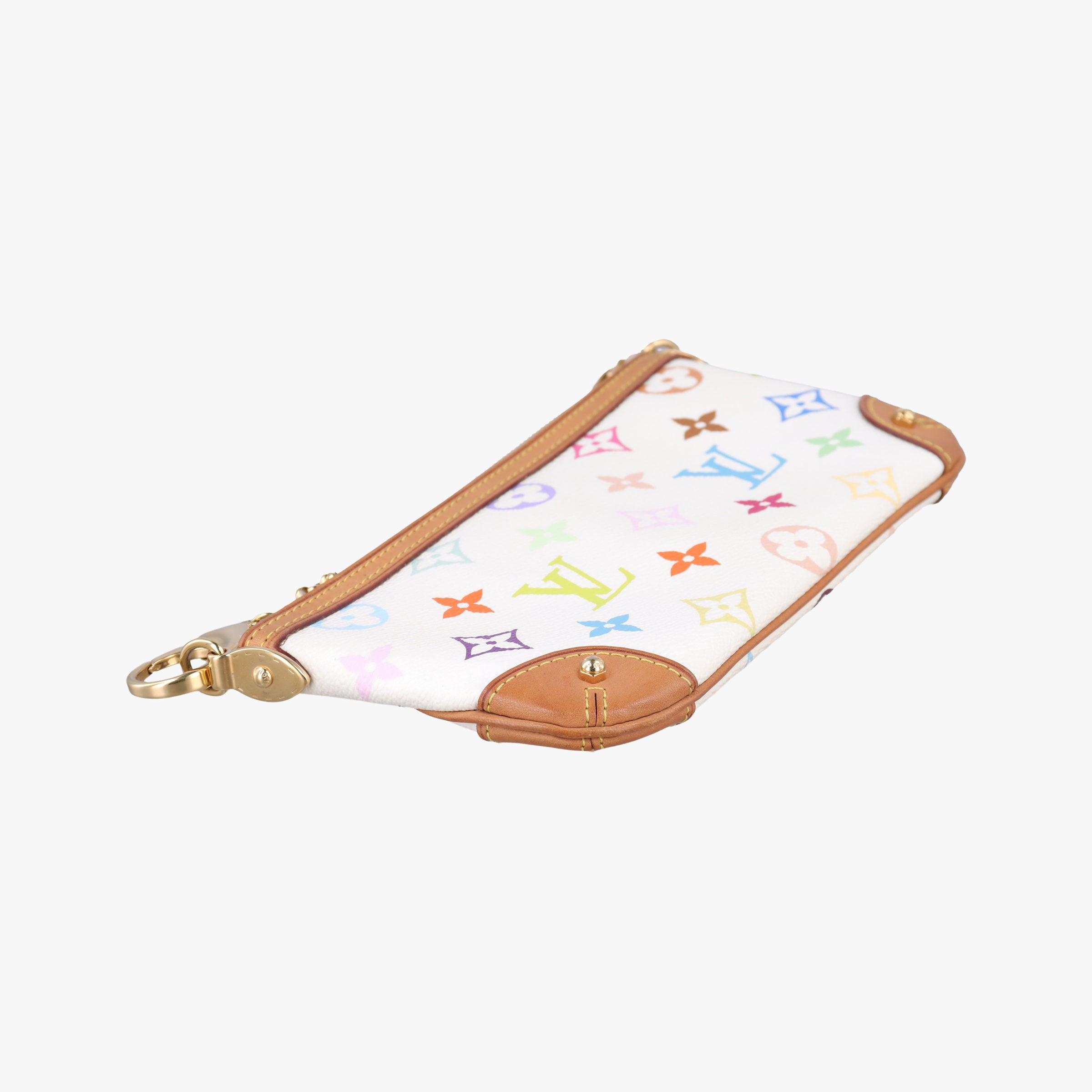 Pre-owned Louis Vuitton Pochette Mira MM Pouch white Monogram Multicolor M60096 handbag | stylenewstar