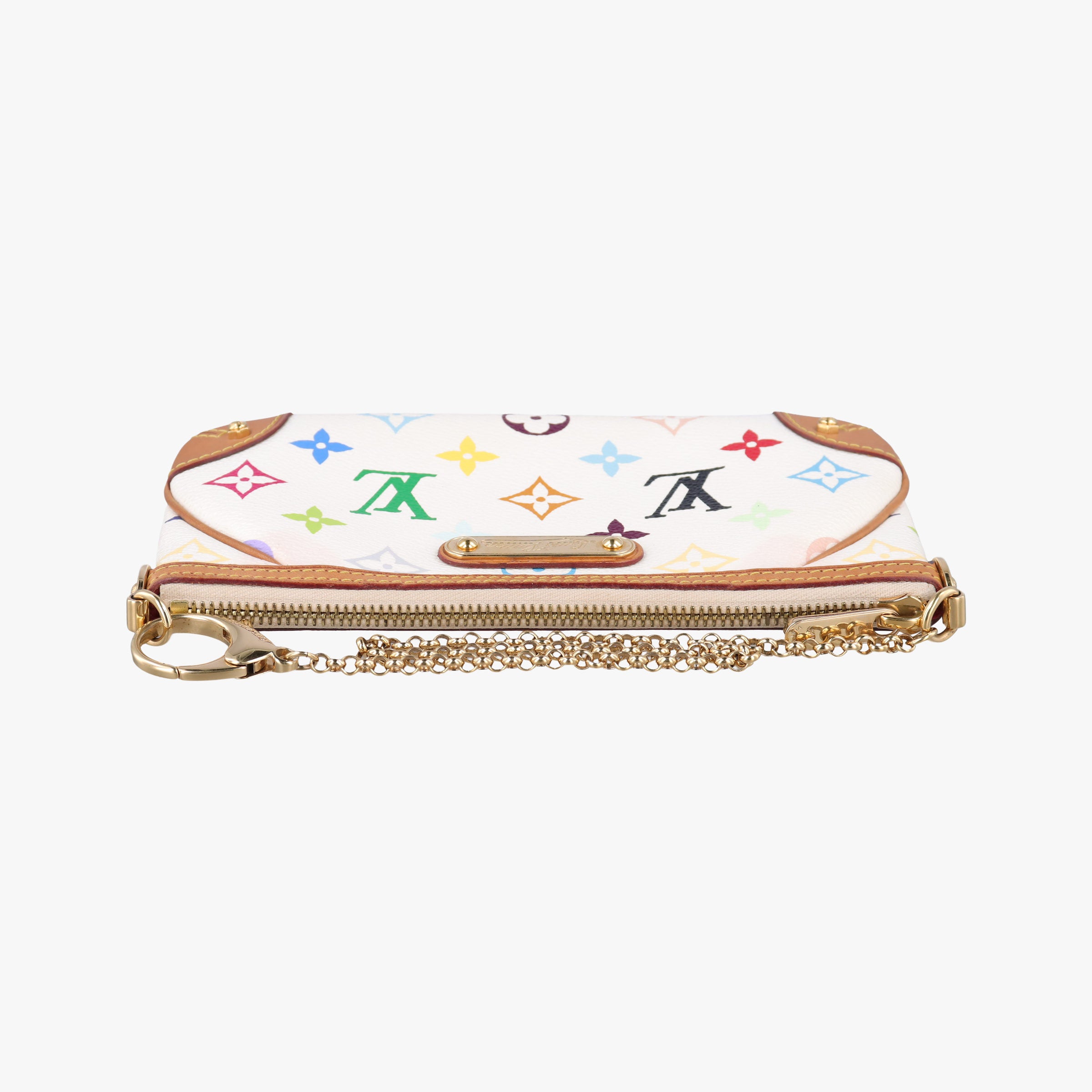 Pre-owned Louis Vuitton Pochette Mira MM Pouch white Monogram Multicolor M60096 handbag | stylenewstar