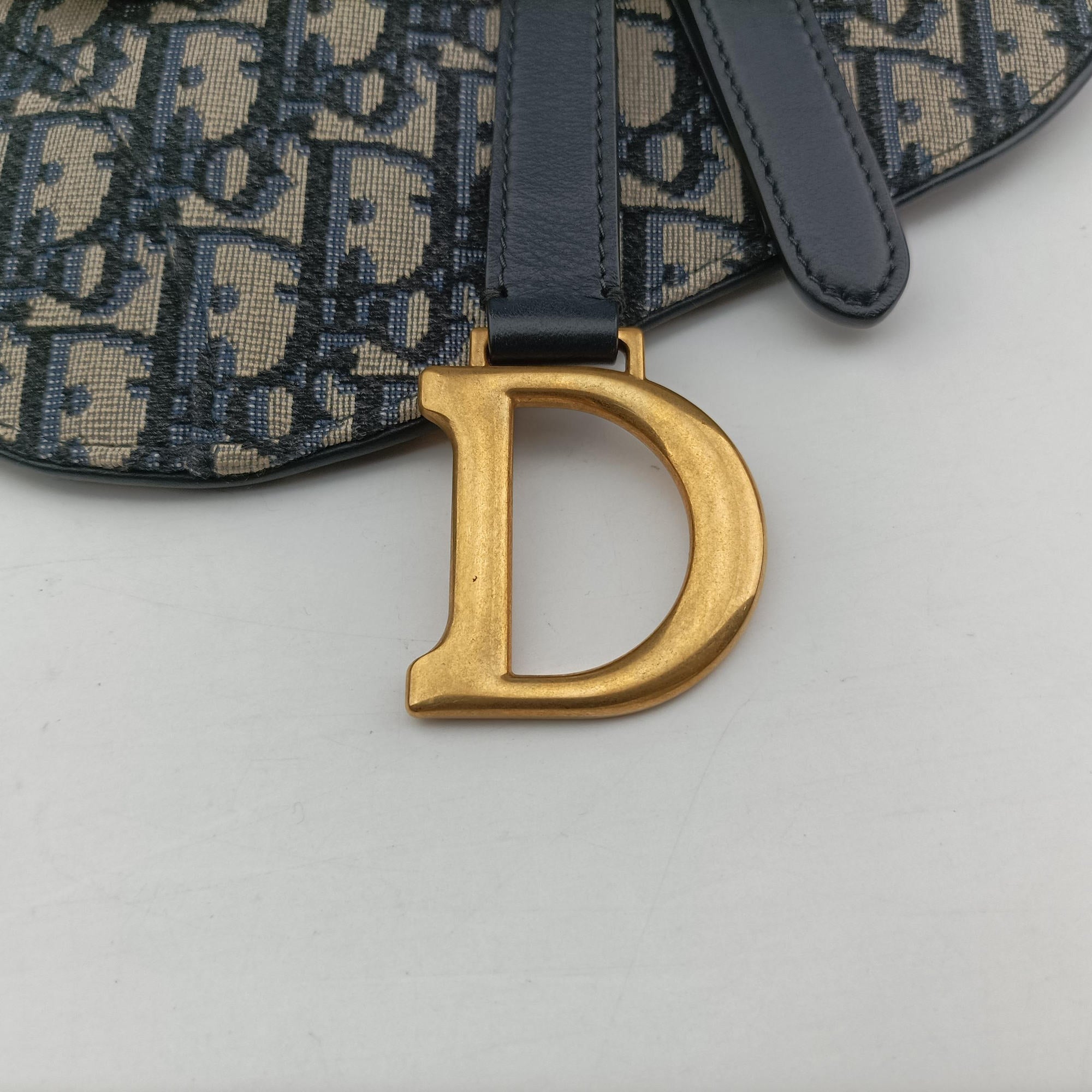 Secondhand Christian Dior Saddle Navy Jacquard×Leather  bum bag/waist bag | stylenewstar
