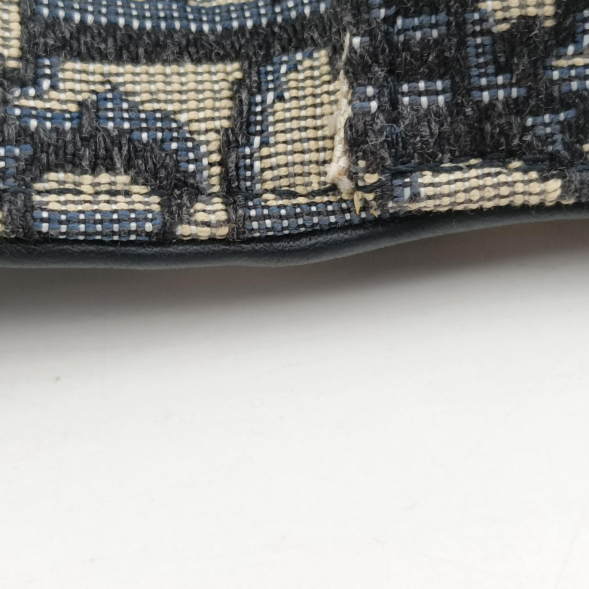 Secondhand Christian Dior Saddle Navy Jacquard×Leather  bum bag/waist bag | stylenewstar