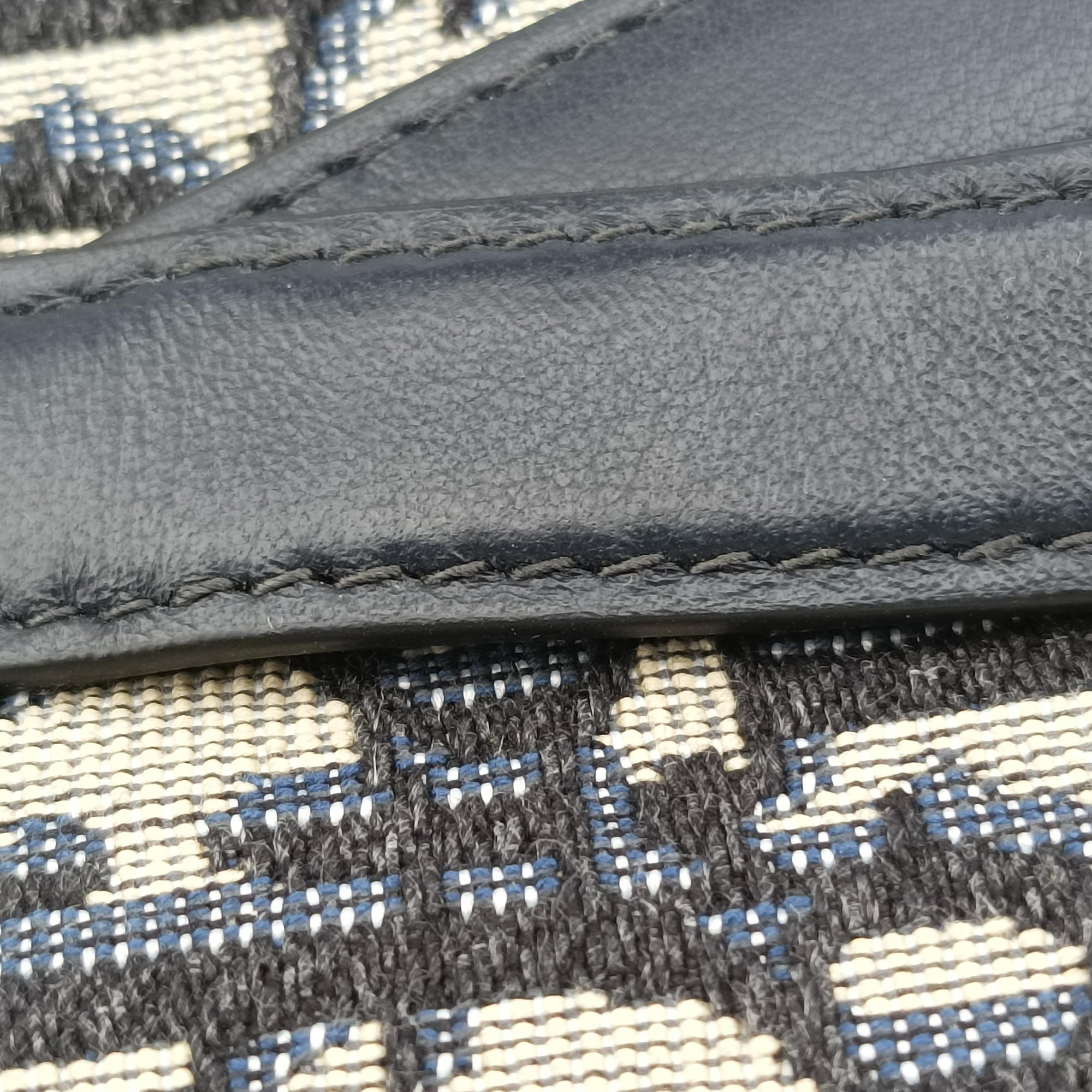 Secondhand Christian Dior Saddle Navy Jacquard×Leather  bum bag/waist bag | stylenewstar