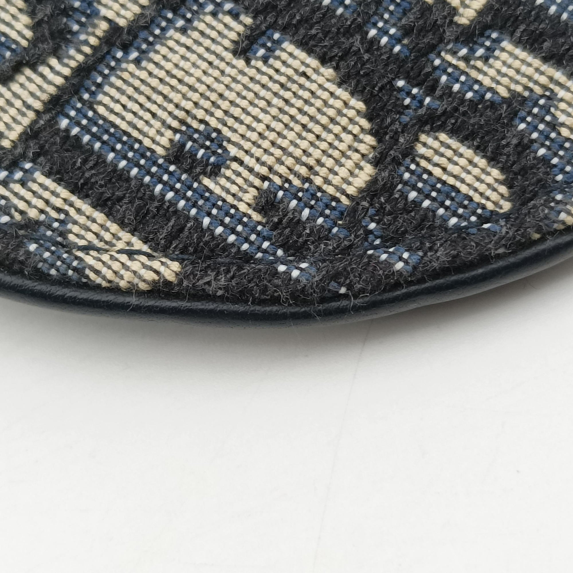Secondhand Christian Dior Saddle Navy Jacquard×Leather  bum bag/waist bag | stylenewstar