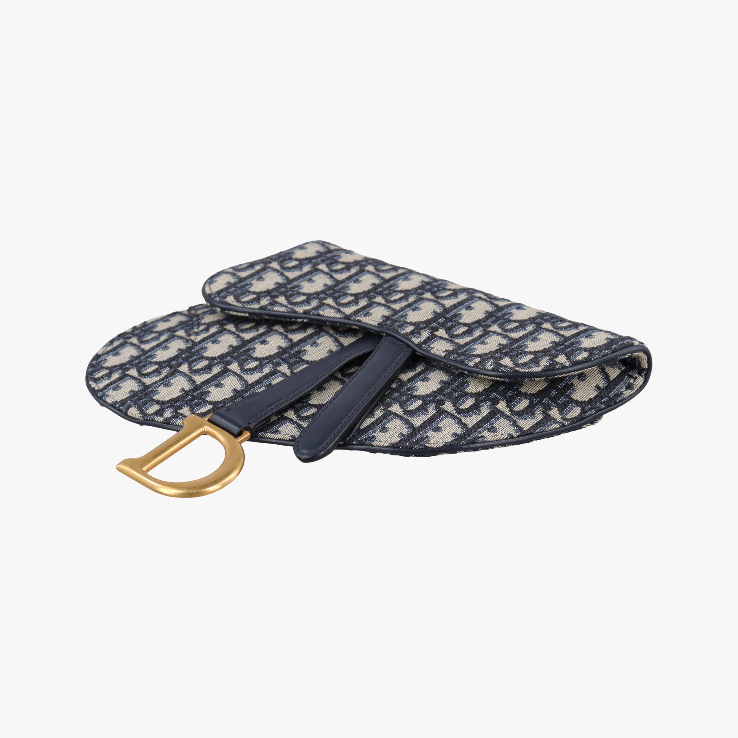 Secondhand Christian Dior Saddle Navy Jacquard×Leather  bum bag/waist bag | stylenewstar