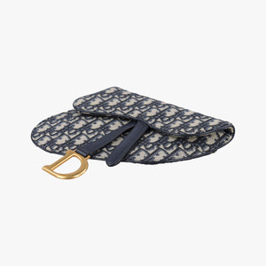 Secondhand Christian Dior Saddle Navy Jacquard×Leather  bum bag/waist bag | stylenewstar