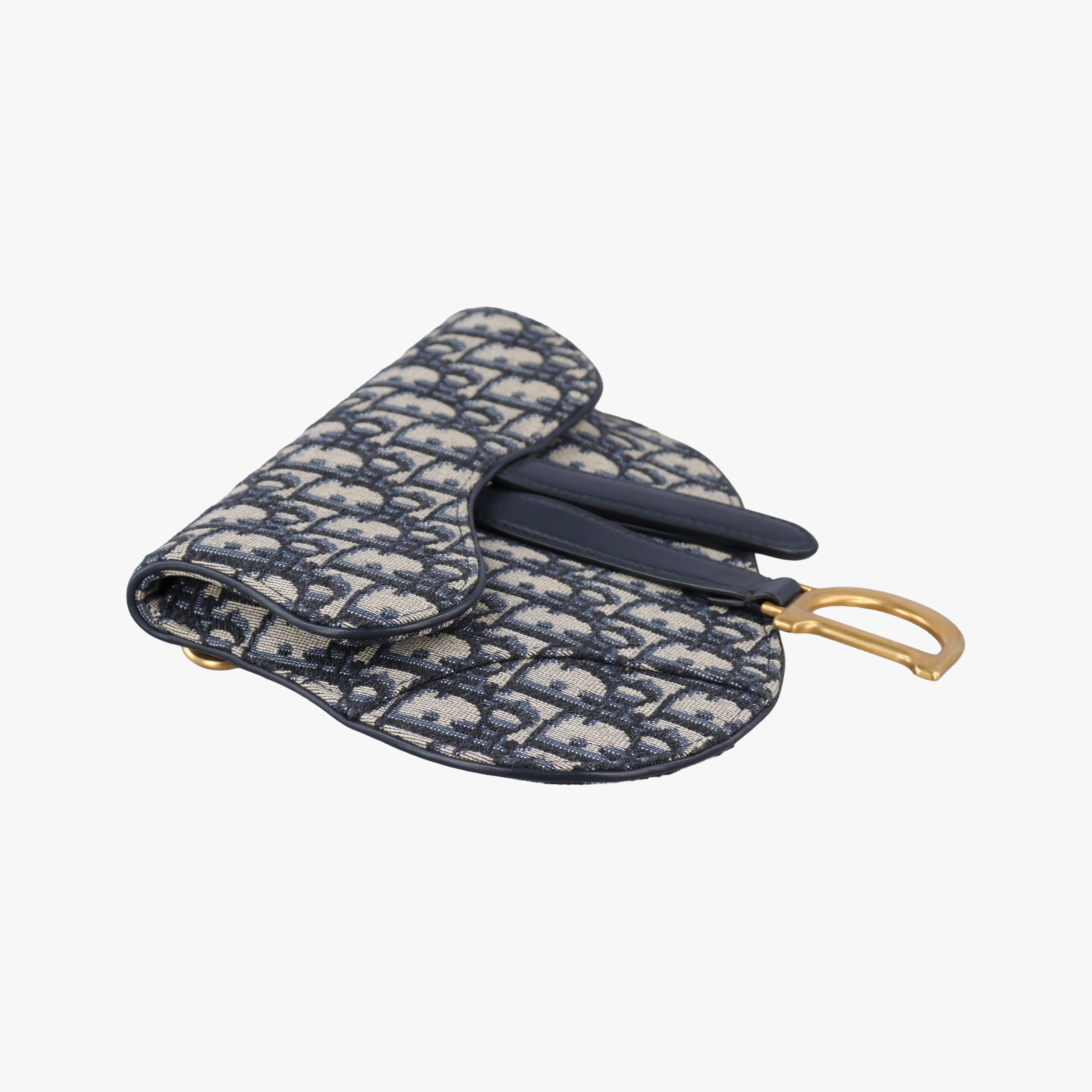 Secondhand Christian Dior Saddle Navy Jacquard×Leather  bum bag/waist bag | stylenewstar