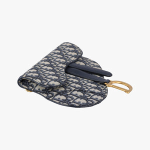 Secondhand Christian Dior Saddle Navy Jacquard×Leather  bum bag/waist bag | stylenewstar