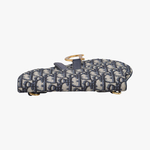 Secondhand Christian Dior Saddle Navy Jacquard×Leather  bum bag/waist bag | stylenewstar
