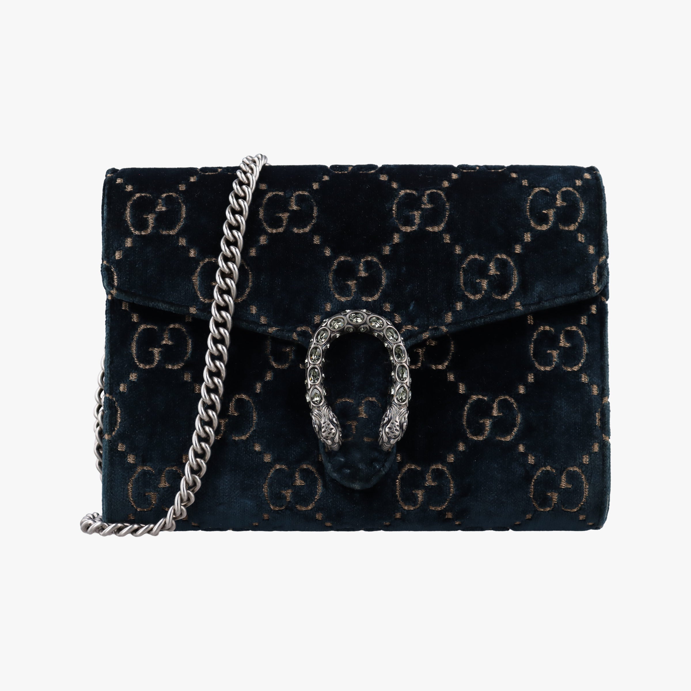 Pre-owned Gucci Dionysus Blue velour 401231 shoulderbag | stylenewstar