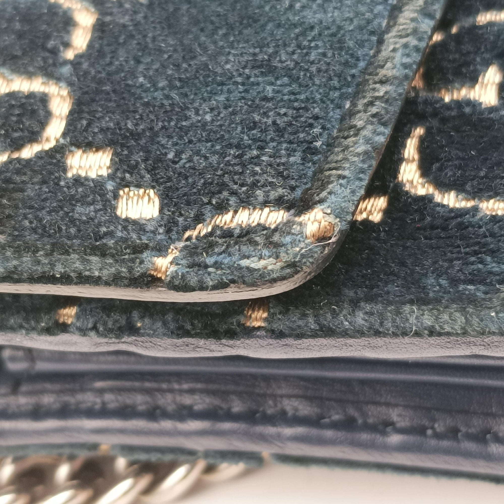 Pre-owned Gucci Dionysus Blue velour 401231 shoulderbag | stylenewstar